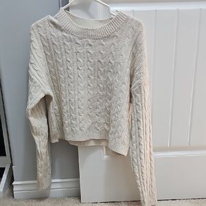 3/$15 💥 Large Ardene Cream Cable Knit Sweater Crppped